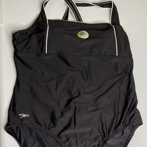 Plus Size Black Speedo One Piece w/White Detail